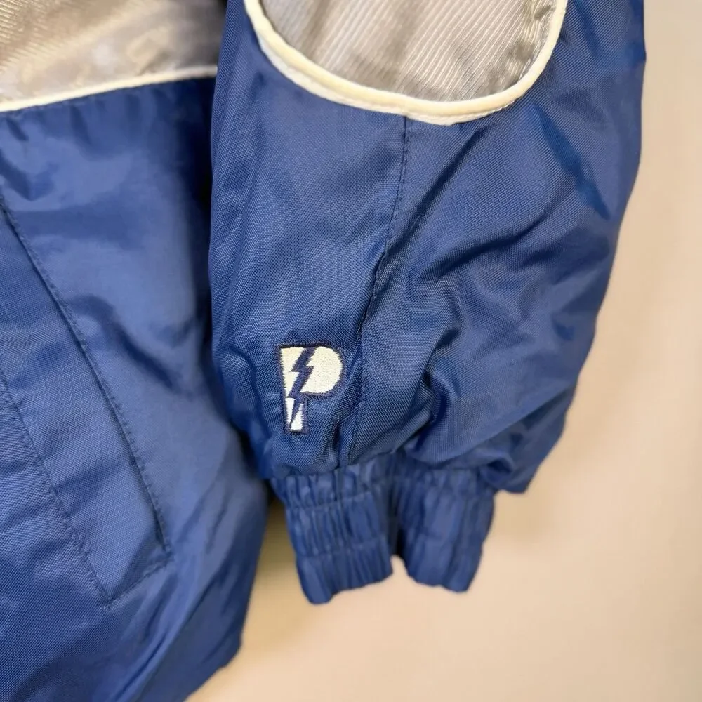VTG 90s PRO PLAYER New England Patriots NFL Puffer Jacket Blue Youth XL Coat